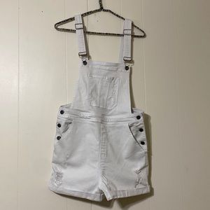 White overalls shorts
